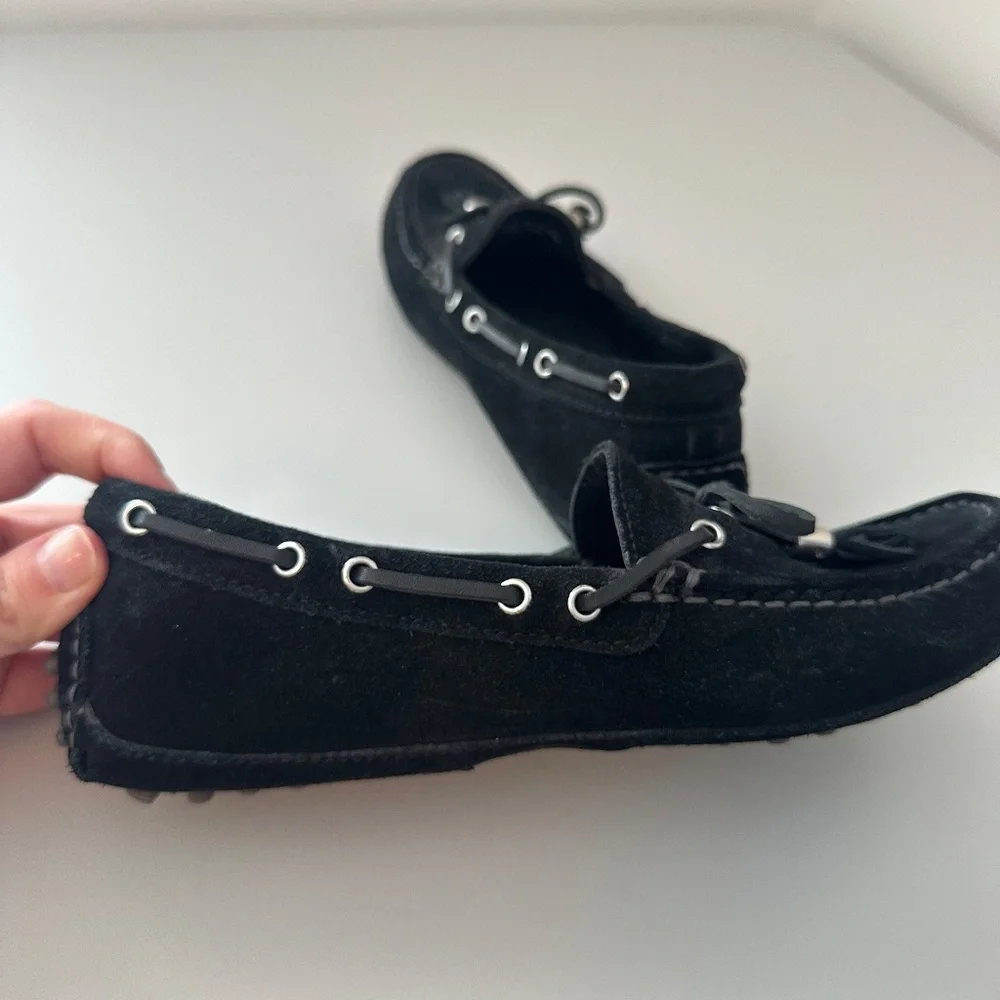 Cole Haan Black Suede Driving Loafers | Size 6